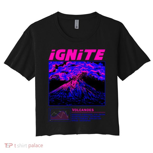 Ignite Volcano Illustration Crop Top