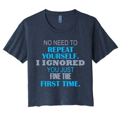 Ignored You Just Fine The First Time Crop Top