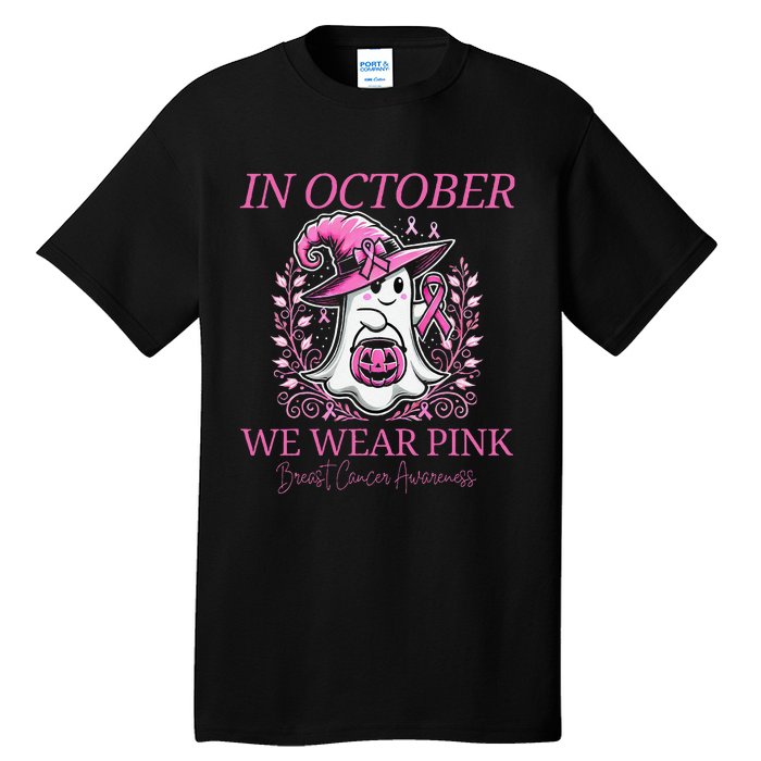 In Ghost October Breast Cancer Awareness Halloween Tall T-Shirt