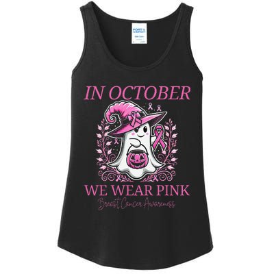 In Ghost October Breast Cancer Awareness Halloween Ladies Essential Tank