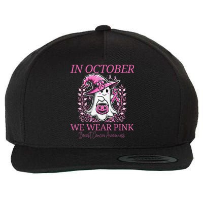 In Ghost October Breast Cancer Awareness Halloween Wool Snapback Cap