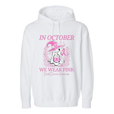 In Ghost October Breast Cancer Awareness Halloween Garment-Dyed Fleece Hoodie