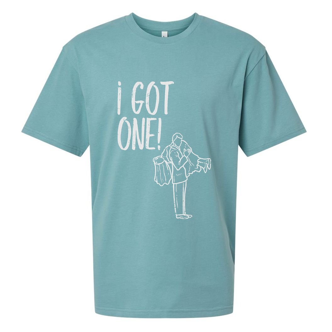 I Got One Groom Carrying Bride Bachelors Party Gift Sueded Cloud Jersey T-Shirt