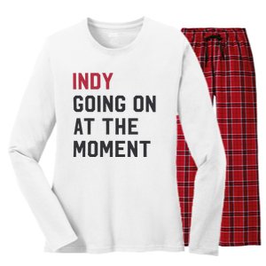 Indy Going On At The Moment Women's Long Sleeve Flannel Pajama Set 