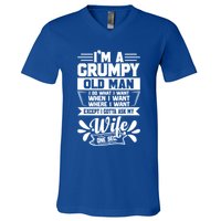 I'm Grumpy Old I Do What I Want When I Want Where I Want Gift V-Neck T-Shirt