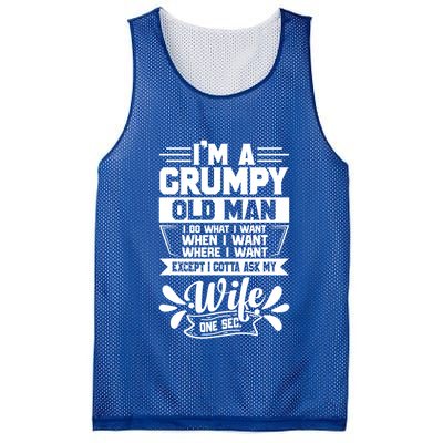 I'm Grumpy Old I Do What I Want When I Want Where I Want Gift Mesh Reversible Basketball Jersey Tank