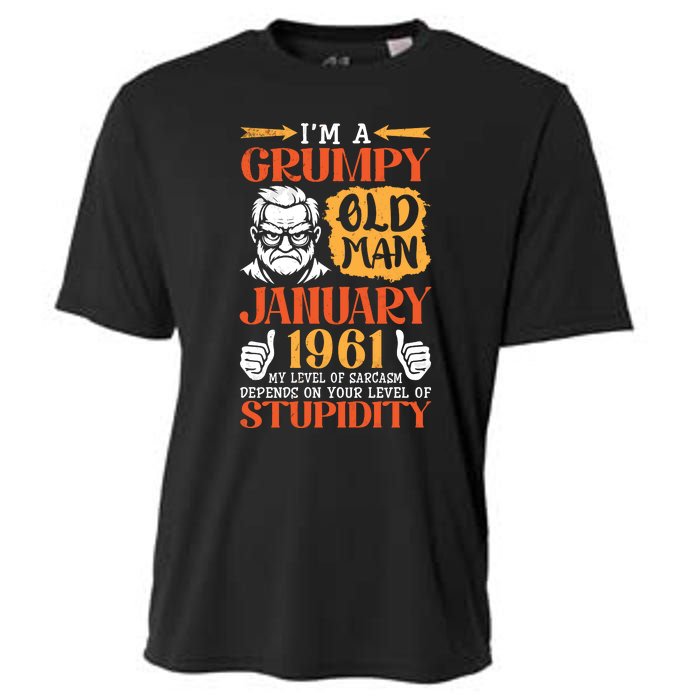 IM Grumpy Old Man January 1961 My Level Of Sarcasm On You Cooling Performance Crew T-Shirt