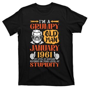 IM Grumpy Old Man January 1961 My Level Of Sarcasm On You T-Shirt