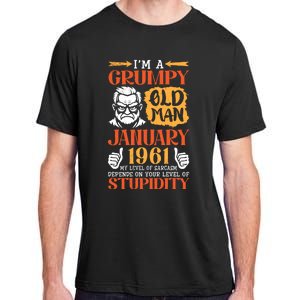 IM Grumpy Old Man January 1961 My Level Of Sarcasm On You Adult ChromaSoft Performance T-Shirt