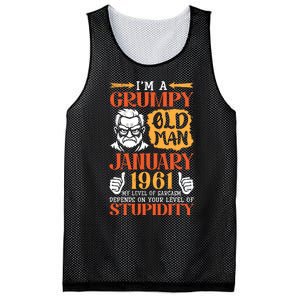 IM Grumpy Old Man January 1961 My Level Of Sarcasm On You Mesh Reversible Basketball Jersey Tank