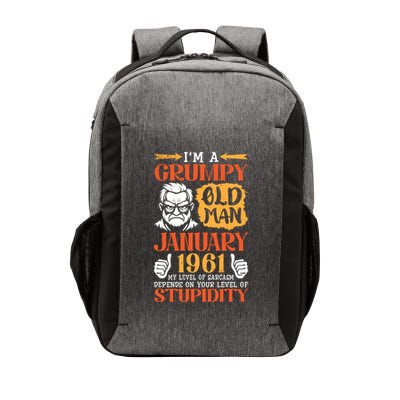 IM Grumpy Old Man January 1961 My Level Of Sarcasm On You Vector Backpack