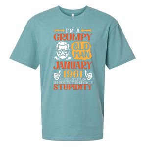 IM Grumpy Old Man January 1961 My Level Of Sarcasm On You Sueded Cloud Jersey T-Shirt