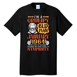 IM Grumpy Old Man January 1964 My Level Of Sarcasm On You Tall T-Shirt