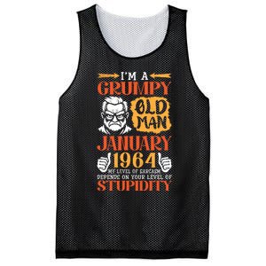 IM Grumpy Old Man January 1964 My Level Of Sarcasm On You Mesh Reversible Basketball Jersey Tank