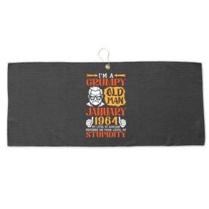 IM Grumpy Old Man January 1964 My Level Of Sarcasm On You Large Microfiber Waffle Golf Towel