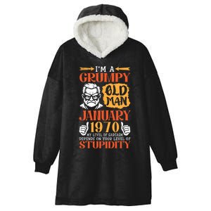 IM Grumpy Old Man January 1970 My Level Of Sarcasm On You Hooded Wearable Blanket