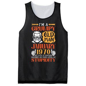 IM Grumpy Old Man January 1970 My Level Of Sarcasm On You Mesh Reversible Basketball Jersey Tank