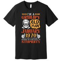 IM Grumpy Old Man January 1970 My Level Of Sarcasm On You Premium T-Shirt