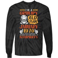 IM Grumpy Old Man January 1970 My Level Of Sarcasm On You Tie-Dye Long Sleeve Shirt