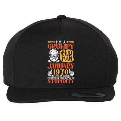 IM Grumpy Old Man January 1970 My Level Of Sarcasm On You Wool Snapback Cap