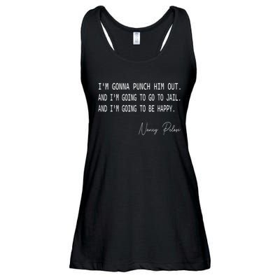 I'm Gonna Punch Him Out Funny Pelosi Quote Ladies Essential Flowy Tank