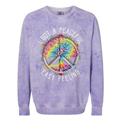 I Got Peaceful Easyfeeling Tie Dye Hippie 1960s Peaceful Colorblast Crewneck Sweatshirt