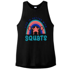 Ironic Gym Powerlifter Life With Squats Cool Gift Ladies PosiCharge Tri-Blend Wicking Tank