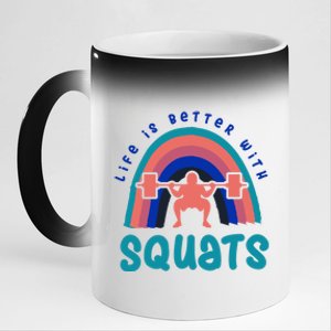 Ironic Gym Powerlifter Life With Squats Cool Gift 11oz Black Color Changing Mug