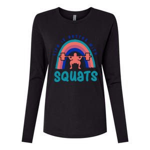 Ironic Gym Powerlifter Life With Squats Cool Gift Womens Cotton Relaxed Long Sleeve T-Shirt