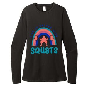 Ironic Gym Powerlifter Life With Squats Cool Gift Womens CVC Long Sleeve Shirt