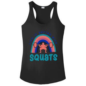 Ironic Gym Powerlifter Life With Squats Cool Gift Ladies PosiCharge Competitor Racerback Tank