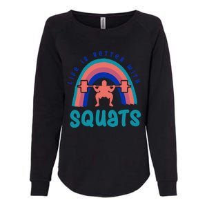 Ironic Gym Powerlifter Life With Squats Cool Gift Womens California Wash Sweatshirt