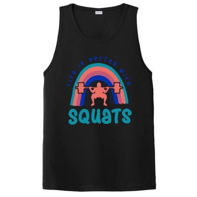 Ironic Gym Powerlifter Life With Squats Cool Gift PosiCharge Competitor Tank