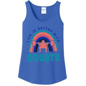 Ironic Gym Powerlifter Life With Squats Cool Gift Ladies Essential Tank