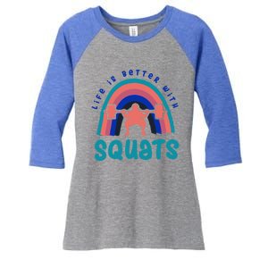 Ironic Gym Powerlifter Life With Squats Cool Gift Women's Tri-Blend 3/4-Sleeve Raglan Shirt