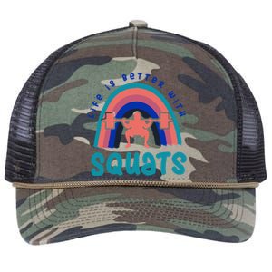 Ironic Gym Powerlifter Life With Squats Cool Gift Retro Rope Trucker Hat Cap