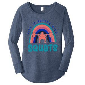 Ironic Gym Powerlifter Life With Squats Cool Gift Women's Perfect Tri Tunic Long Sleeve Shirt