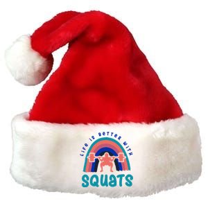 Ironic Gym Powerlifter Life With Squats Cool Gift Premium Christmas Santa Hat