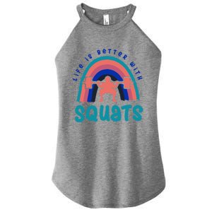 Ironic Gym Powerlifter Life With Squats Cool Gift Women's Perfect Tri Rocker Tank