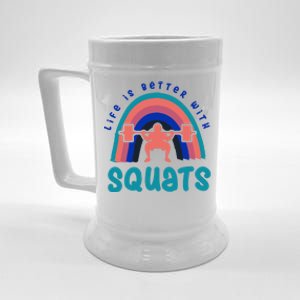 Ironic Gym Powerlifter Life With Squats Cool Gift Beer Stein