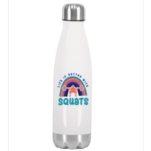 Ironic Gym Powerlifter Life With Squats Cool Gift Stainless Steel Insulated Water Bottle