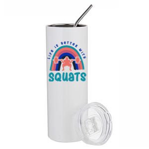 Ironic Gym Powerlifter Life With Squats Cool Gift Stainless Steel Tumbler