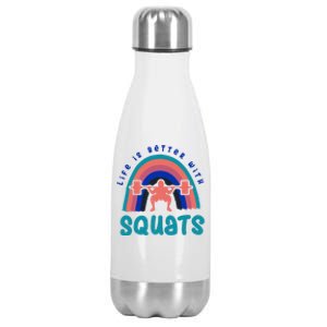 Ironic Gym Powerlifter Life With Squats Cool Gift Stainless Steel Insulated Water Bottle