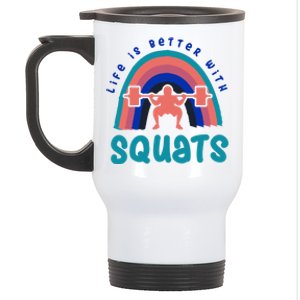 Ironic Gym Powerlifter Life With Squats Cool Gift Stainless Steel Travel Mug