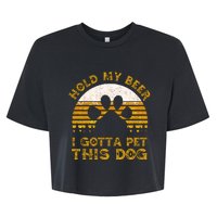 I Gotta Pet This Dog Hold My Beer Vintage Bella+Canvas Jersey Crop Tee