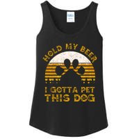 I Gotta Pet This Dog Hold My Beer Vintage Ladies Essential Tank