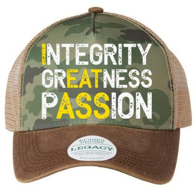 Integrity Greatness Passion Legacy Tie Dye Trucker Hat