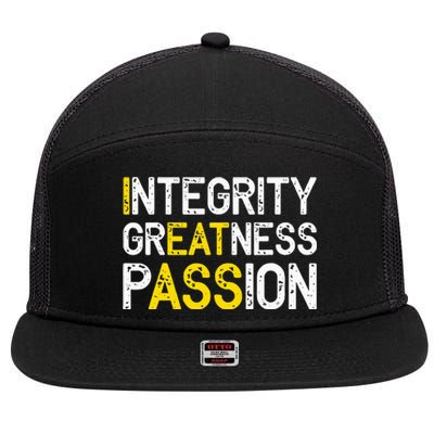 Integrity Greatness Passion 7 Panel Mesh Trucker Snapback Hat