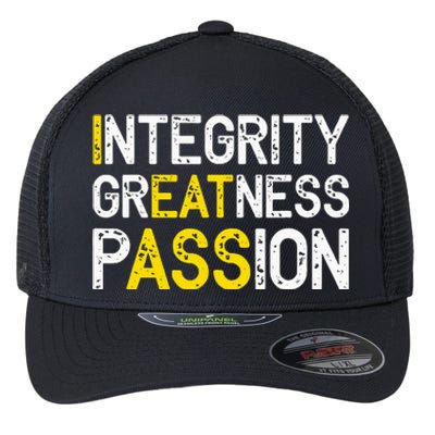 Integrity Greatness Passion Flexfit Unipanel Trucker Cap