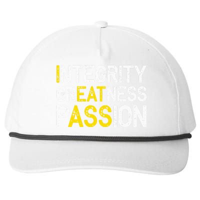 Integrity Greatness Passion Snapback Five-Panel Rope Hat